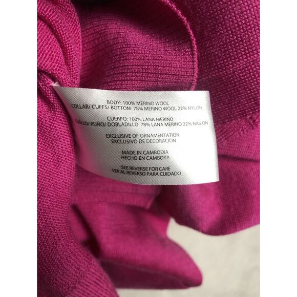 BANANA REPUBLIC 100% Merino Wool V-Neck Sweater Women’s M Pink Fine Gauge EUC - Picture 4 of 11
